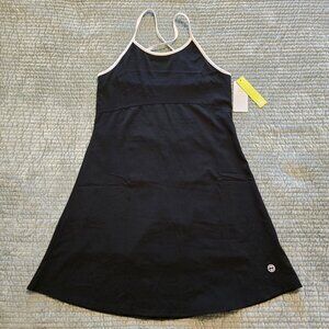NWT Nautica Competition Black Athletic Sport Tank Skort Dress, White Trim Medium